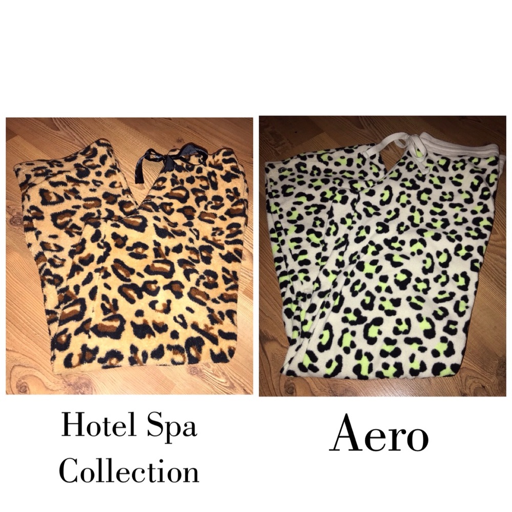 2 pack Cheetah PJ pants. Aero & Hotel Spa brand